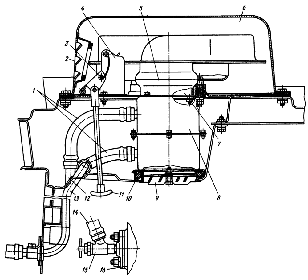 Рис. 94. Вентиляционно-отопительная установка Рис. 94. Вентиляционно-отопительная установка Т-130М