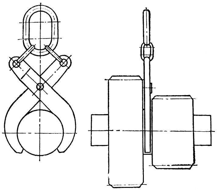 Схема строповки двойной шестерни Схема строповки двойной шестерни